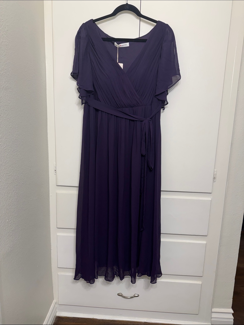 Ever Pretty Deep Purple Chiffon Evening Dress